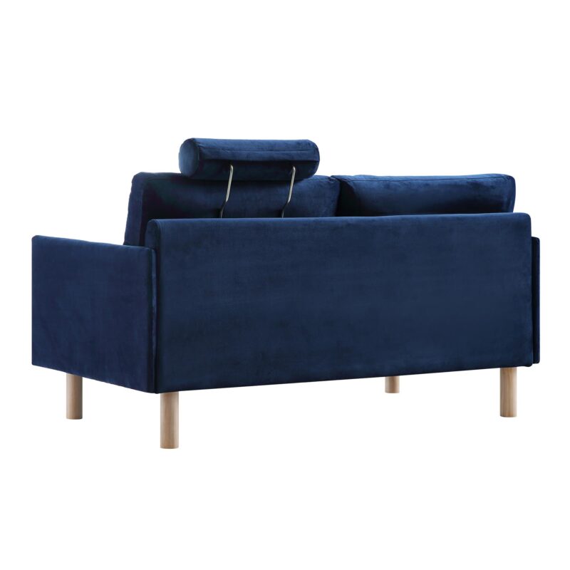 Timber Navy Blue Velvet Sofa, 2-Seater - Image 10