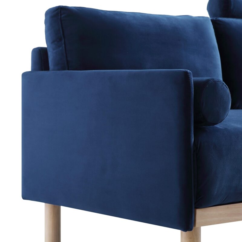 Timber Navy Blue Velvet Sofa, 2-Seater - Image 11