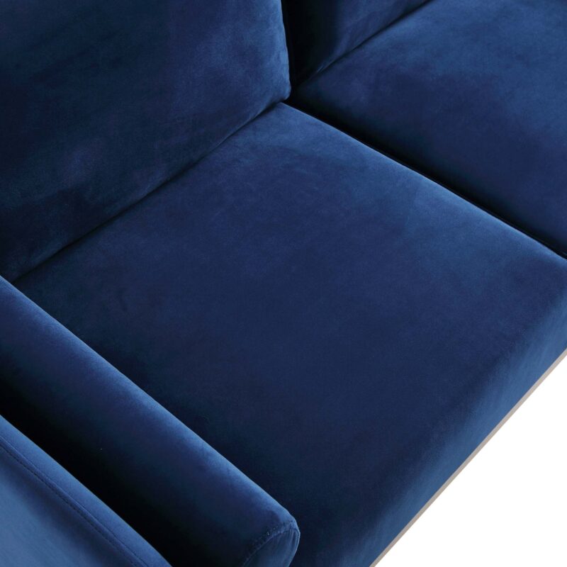 Timber Navy Blue Velvet Sofa, 2-Seater - Image 12