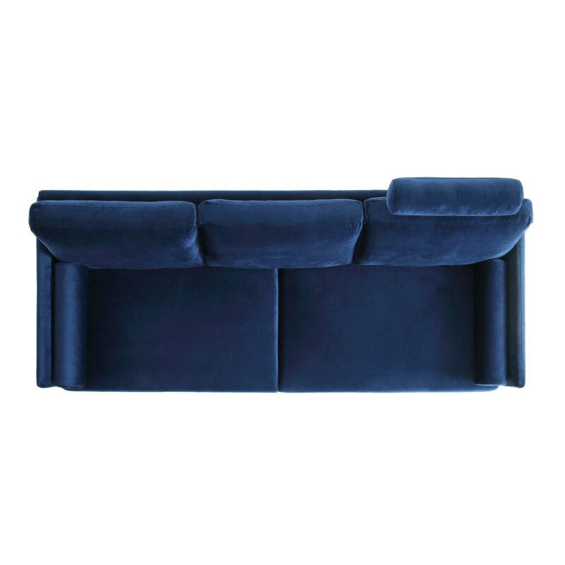 Timber Navy Blue Velvet Sofa, 3-Seater - Image 7