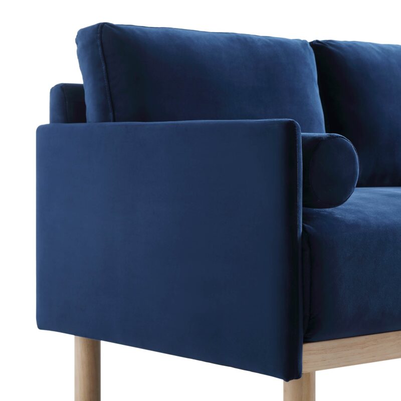 Timber Navy Blue Velvet Sofa, 3-Seater - Image 12