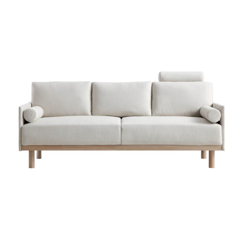 Timber Oatmeal Fabric Sofa, 3-Seater - Image 4