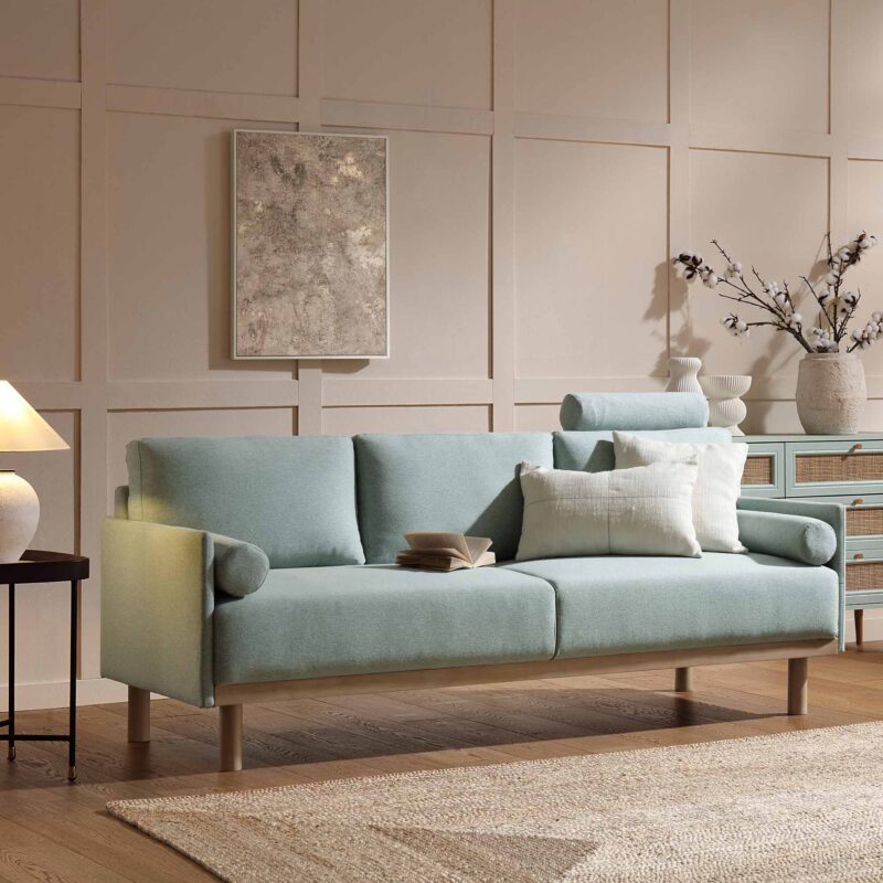 Timber Sage Green Fabric Sofa, 3-Seater - Image 2