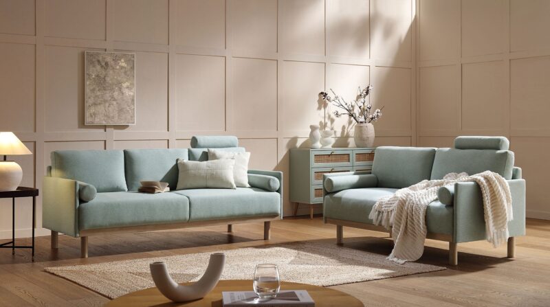 Timber Sage Green Fabric Sofa, 2-Seater - Image 3