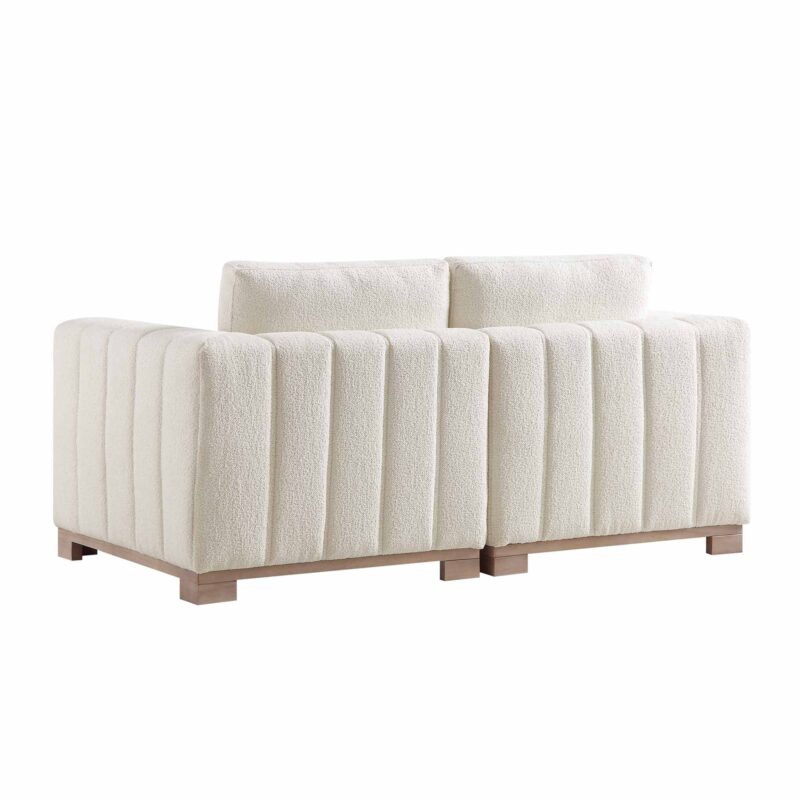 Belsize Beige Boucle Sofa with Wooden Base, 2-Seater - Image 9