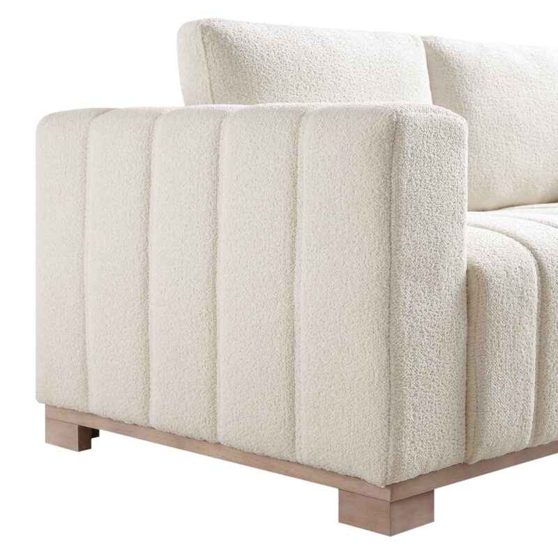 Belsize Beige Boucle Sofa with Wooden Base, 2-Seater - Image 10