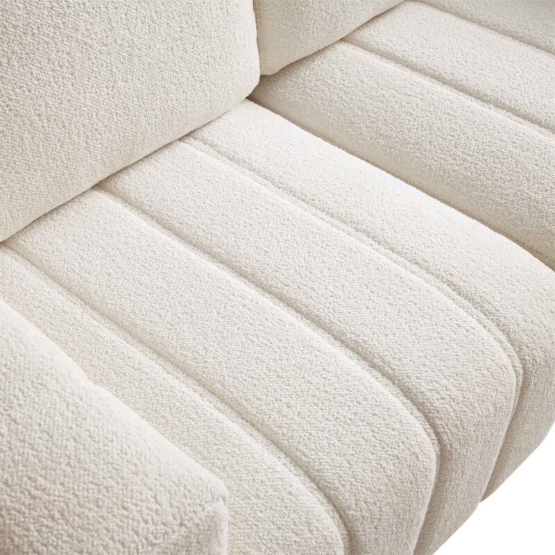 Belsize Beige Boucle Sofa with Wooden Base, 2-Seater - Image 11