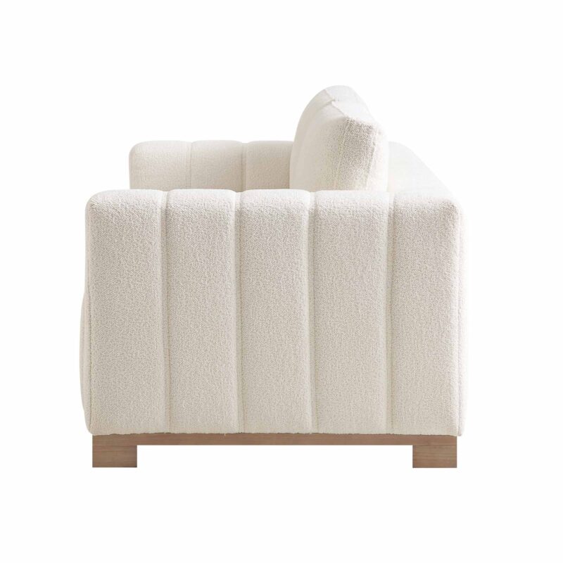 Belsize Beige Boucle Sofa with Wooden Base, 3-Seater - Image 9