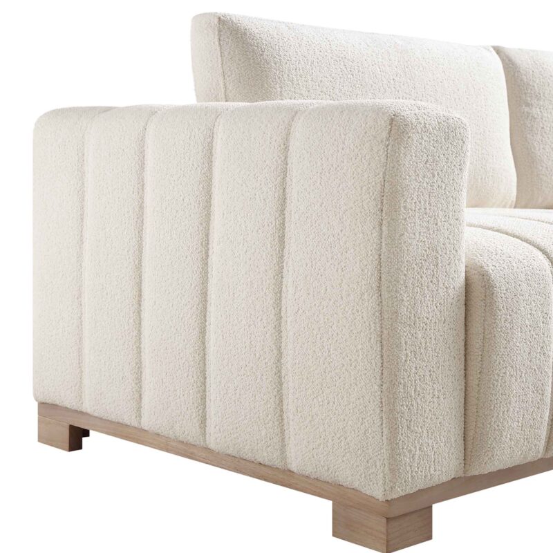 Belsize Beige Boucle Sofa with Wooden Base, 3-Seater - Image 10