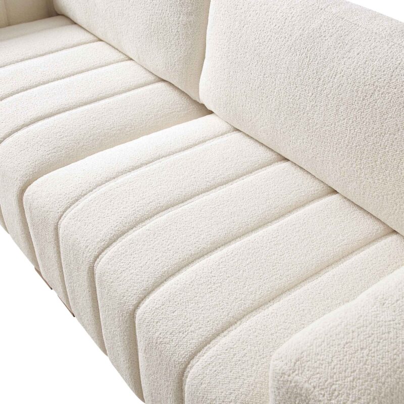 Belsize Beige Boucle Sofa with Wooden Base, 3-Seater - Image 11