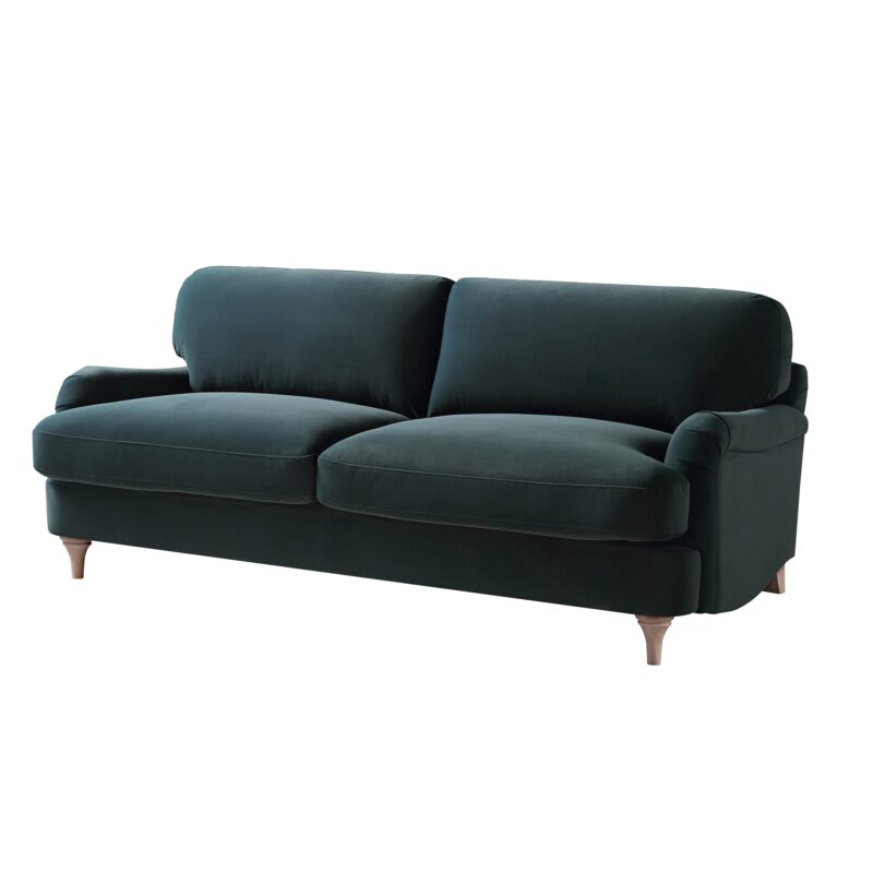 Daphnis Aegean Blue Velvet Sofa, 3-Seater - Image 7