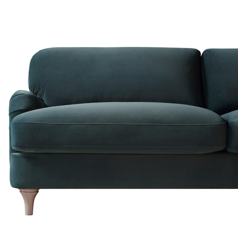 Daphnis Aegean Blue Velvet Sofa, 3-Seater - Image 12