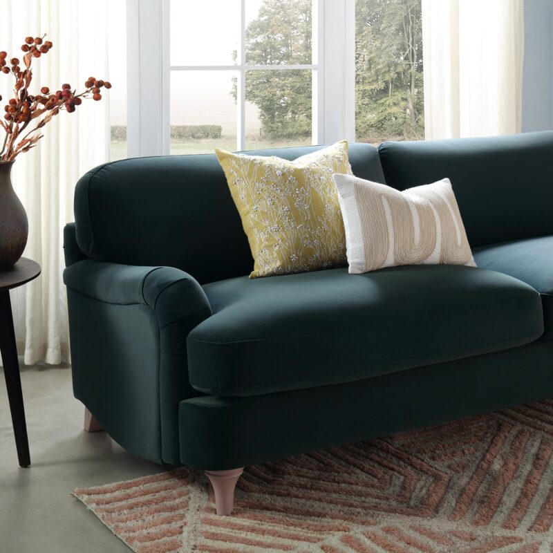 Daphnis Aegean Blue Velvet Sofa, 3-Seater - Image 4