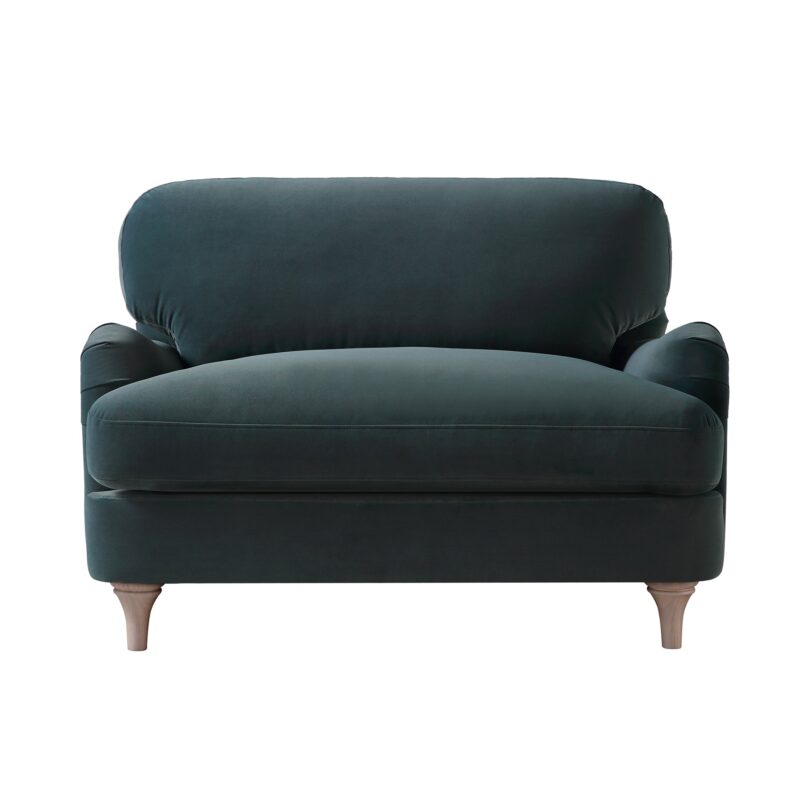Daphnis Aegean Blue Velvet Sofa, Loveseat - Image 4