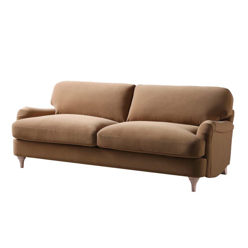 Daphnis Camel Velvet Sofa, 3-Seater - Image 6