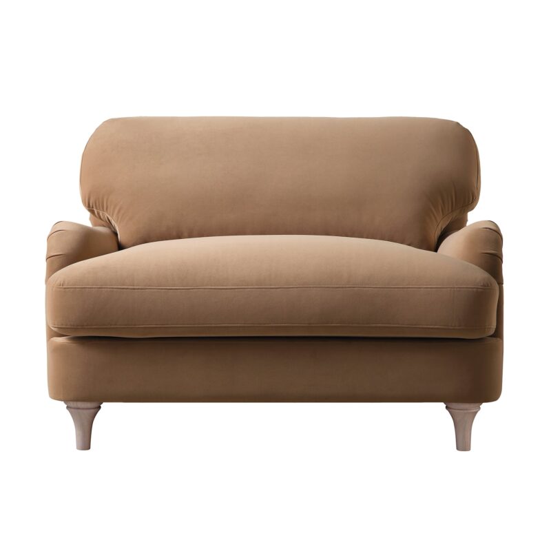 Daphnis Camel Velvet Sofa, Loveseat - Image 4