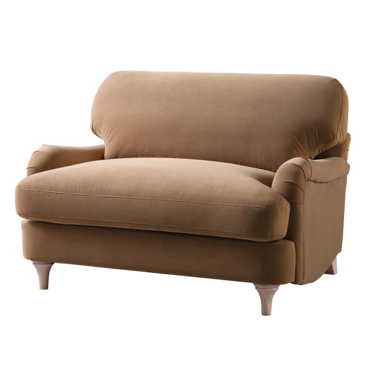 Daphnis Camel Velvet Sofa, Loveseat - Image 5