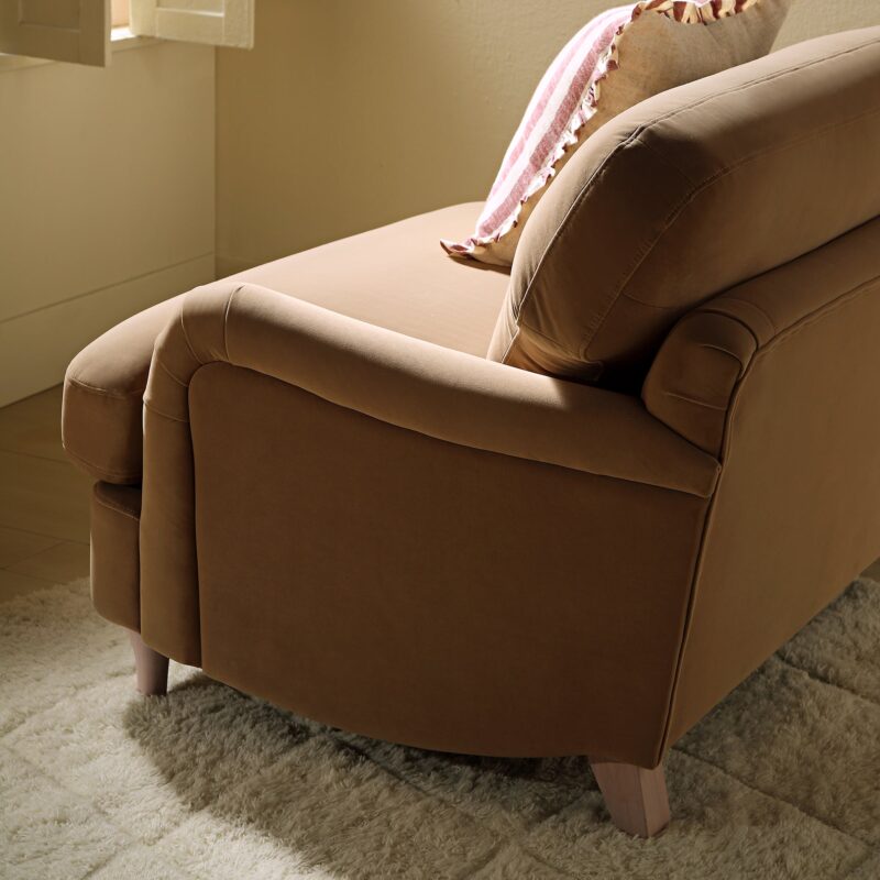 Daphnis Camel Velvet Sofa, Loveseat - Image 3