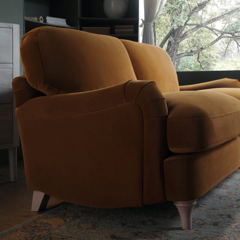 Daphnis Cinnamon Velvet Sofa, 2-Seater - Image 3
