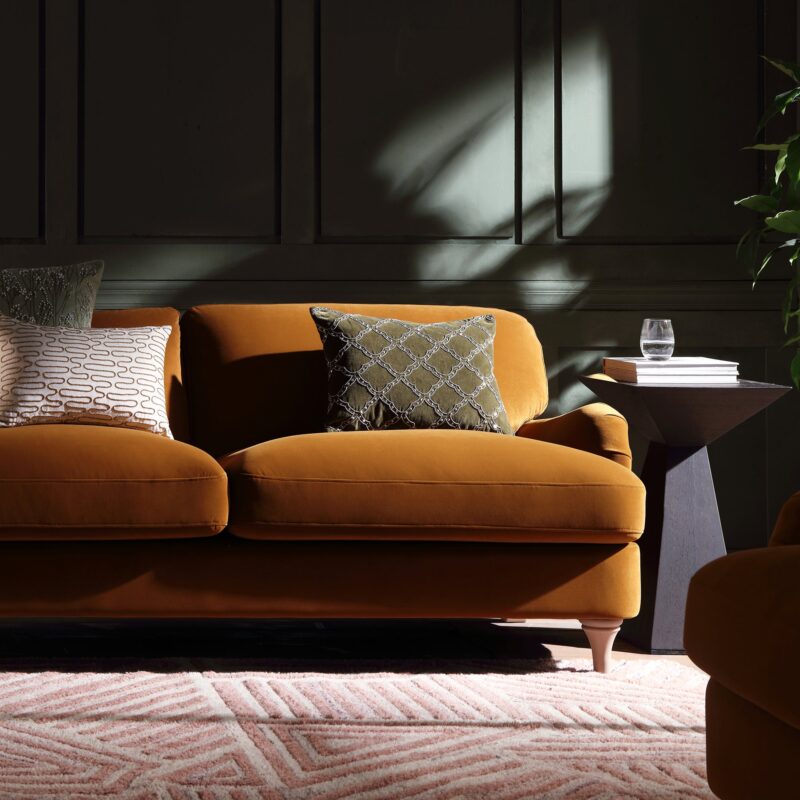 Daphnis Cinnamon Velvet Sofa, 3-Seater - Image 4