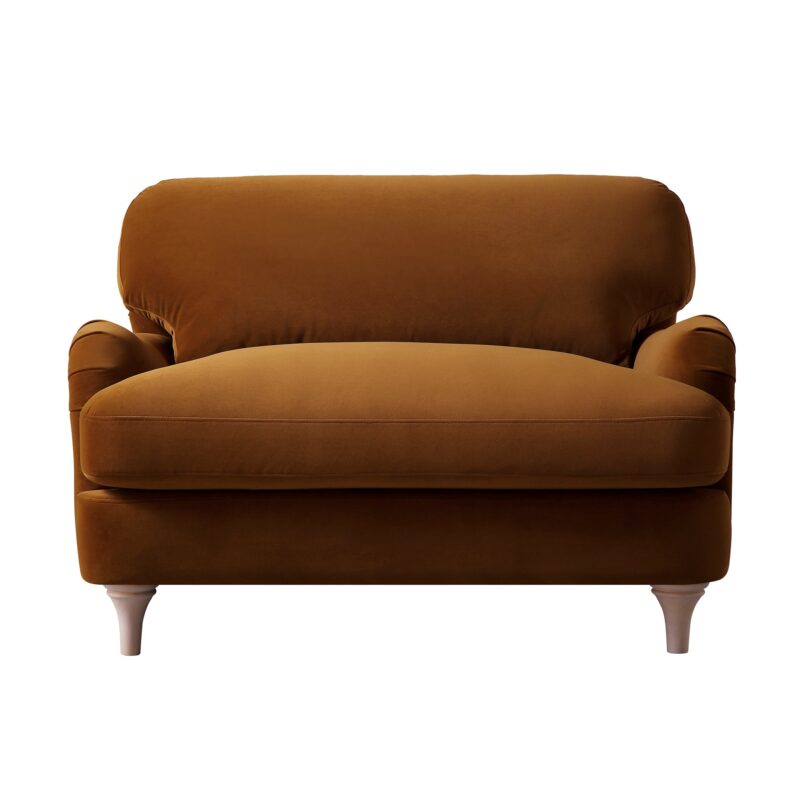 Daphnis Cinnamon Velvet Sofa, Loveseat - Image 4