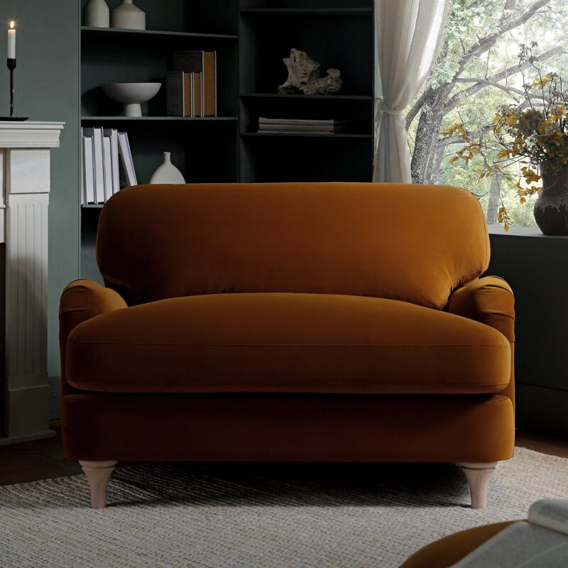 Daphnis Cinnamon Velvet Sofa, Loveseat - Image 2
