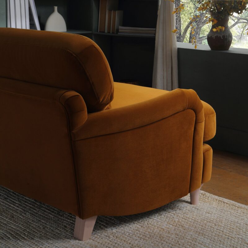 Daphnis Cinnamon Velvet Sofa, Loveseat - Image 3