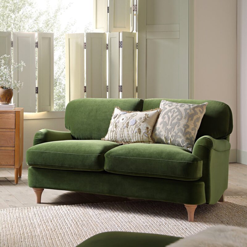 Daphnis Fern Green Velvet Sofa, 2-Seater - Image 2