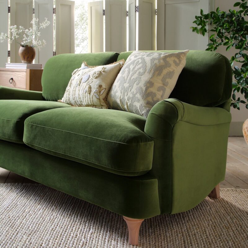 Daphnis Fern Green Velvet Sofa, 2-Seater - Image 3