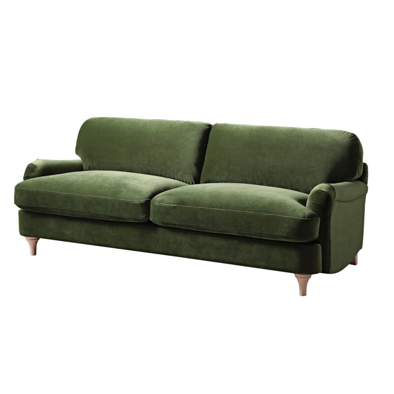 Daphnis Fern Green Velvet Sofa, 3-Seater - Image 7