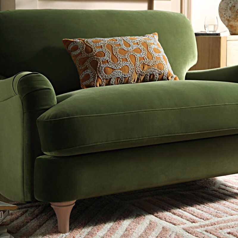 Daphnis Fern Green Velvet Sofa, Loveseat - Image 3