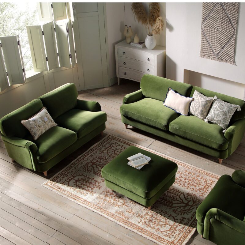 Daphnis Fern Green Velvet Sofa, 2-Seater - Image 4