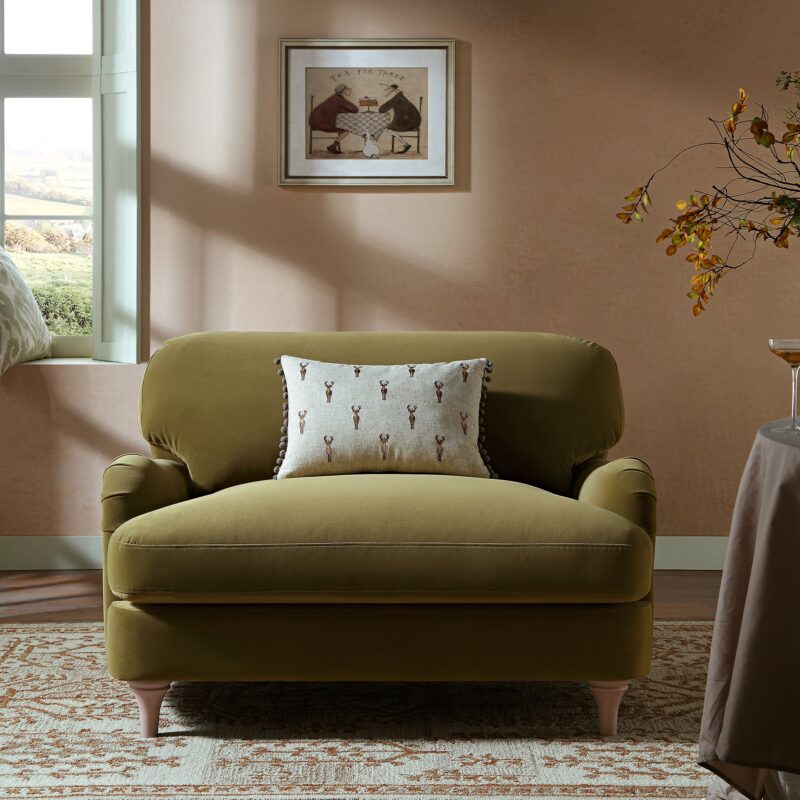 Daphnis Fudge Velvet Sofa, Loveseat - Image 3
