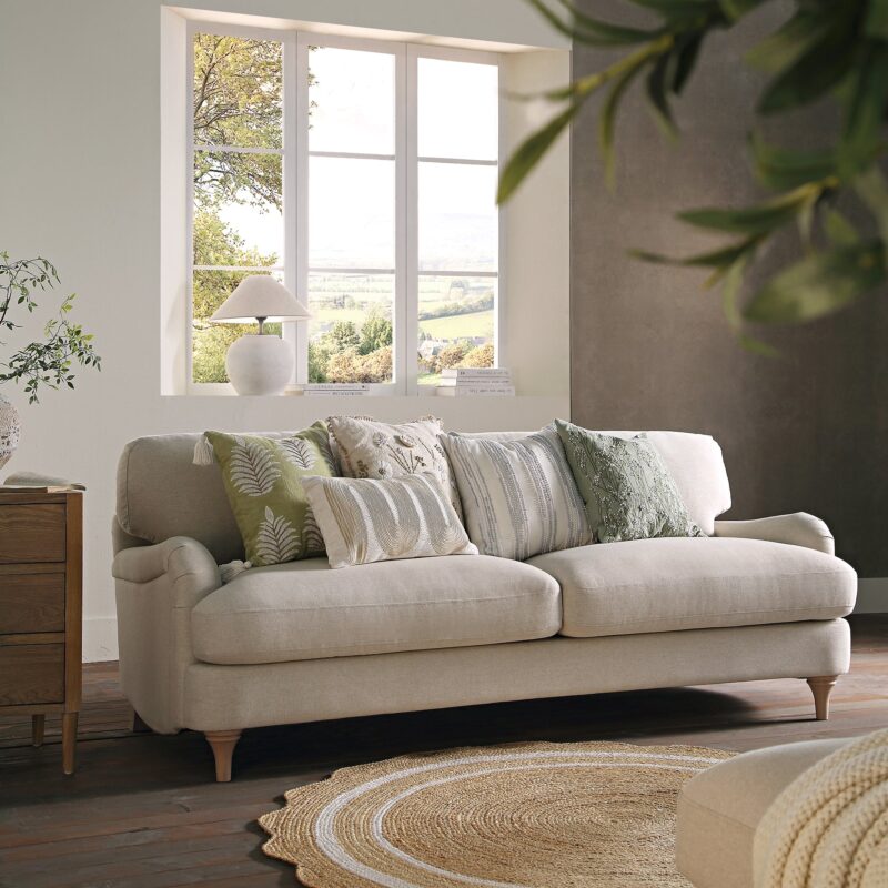 Daphnis Oatmeal Fabric Sofa, 3-Seater - Image 2