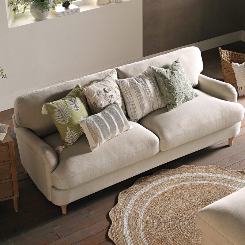 Daphnis Oatmeal Fabric Sofa, 3-Seater - Image 3