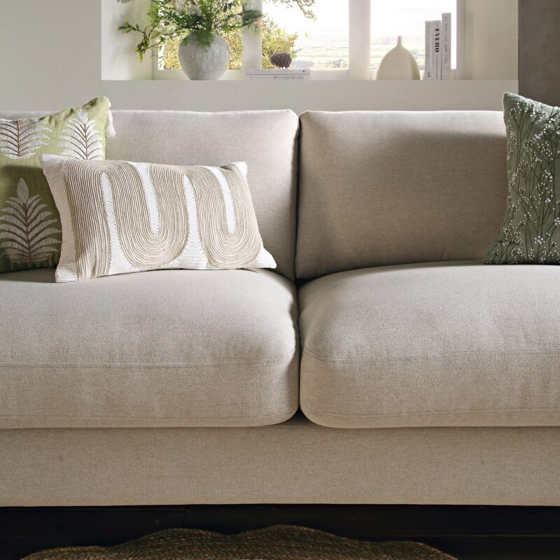 Daphnis Oatmeal Fabric Sofa, 3-Seater - Image 4