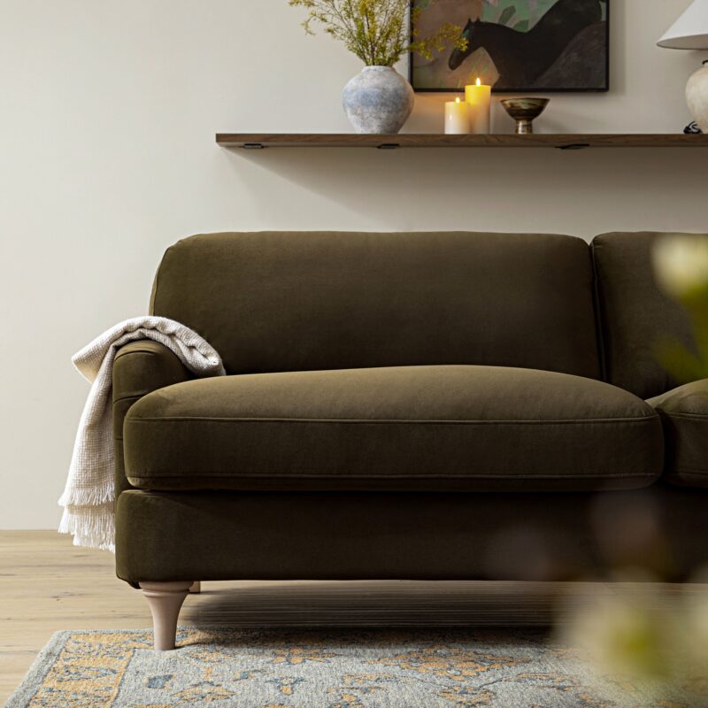 Daphnis Seaweed Velvet Sofa, 3-Seater - Image 5