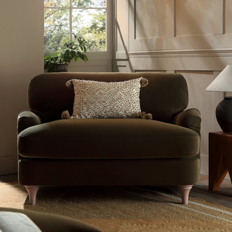 Daphnis Seaweed Velvet Sofa, Loveseat - Image 2