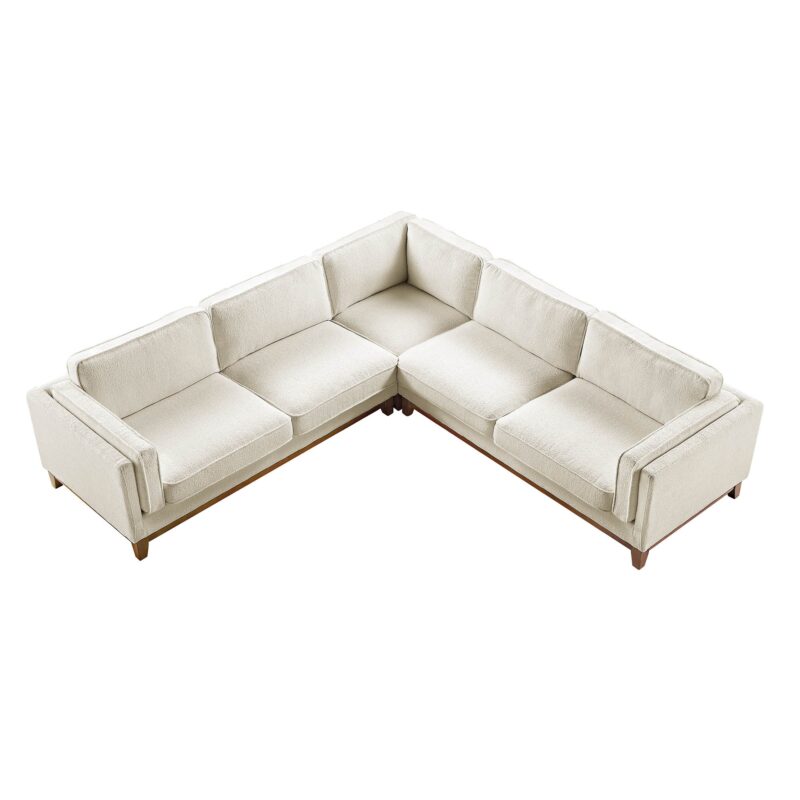 Dipley Beige Boucle Fabric Grande Corner Sofa - Image 9