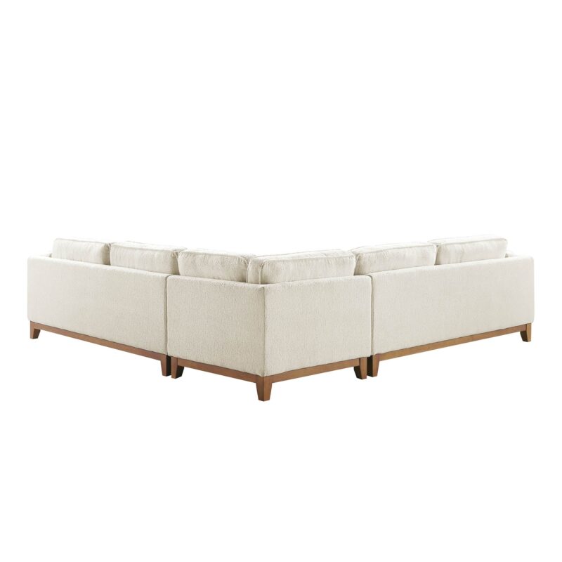 Dipley Beige Boucle Fabric Grande Corner Sofa - Image 11