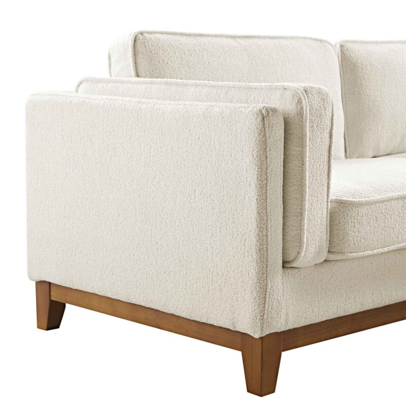 Dipley Beige Boucle Fabric Grande Corner Sofa - Image 12