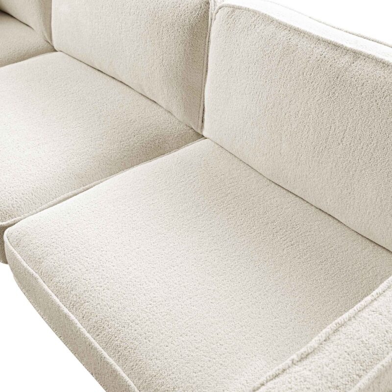 Dipley Beige Boucle Fabric Grande Corner Sofa - Image 13