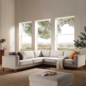 Dipley Champagne Velvet Grande Corner Sofa