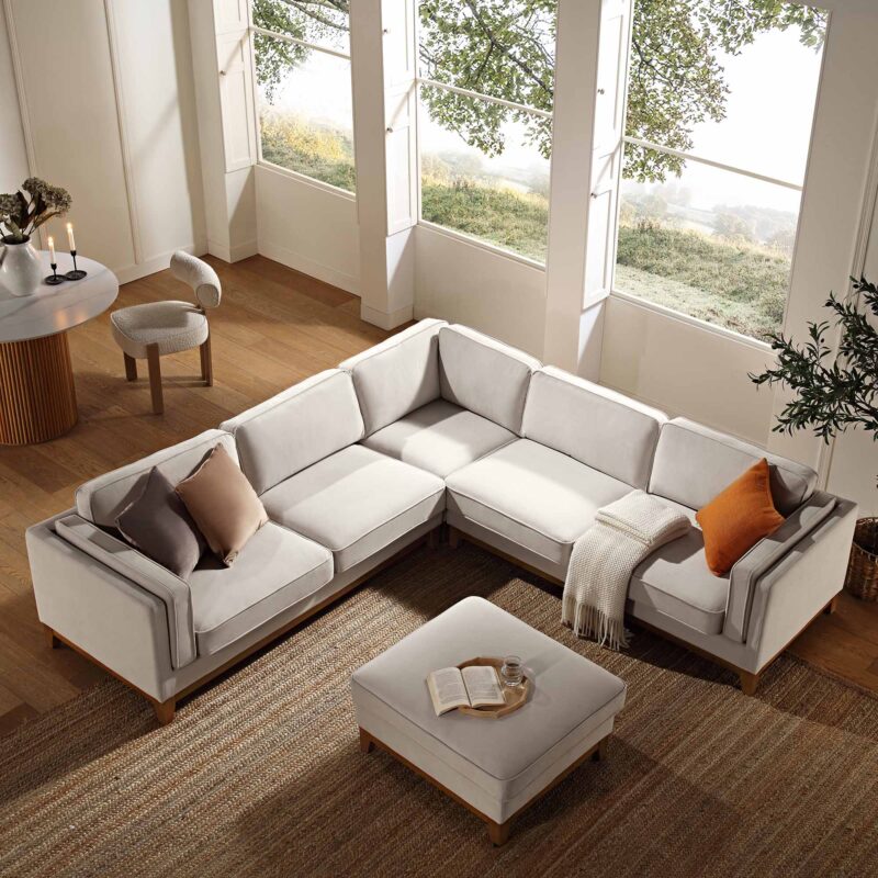 Dipley Champagne Velvet Grande Corner Sofa - Image 3