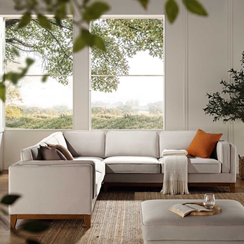 Dipley Champagne Velvet Grande Corner Sofa - Image 4