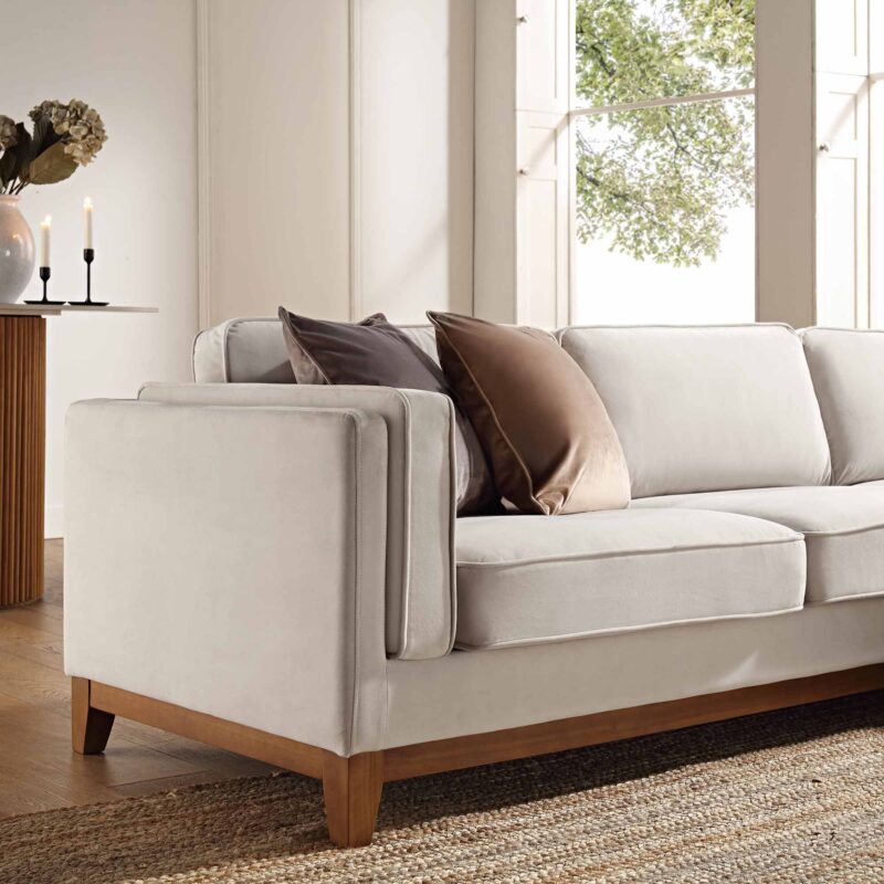 Dipley Champagne Velvet Grande Corner Sofa - Image 5