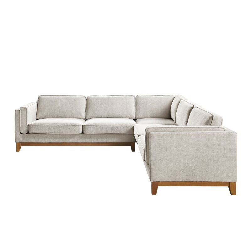 Dipley Oatmeal Woven Fabric Grande Corner Sofa - Image 8