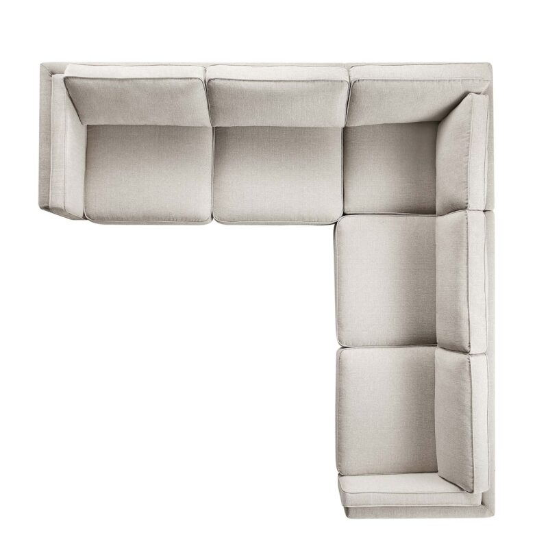 Dipley Oatmeal Woven Fabric Grande Corner Sofa - Image 9