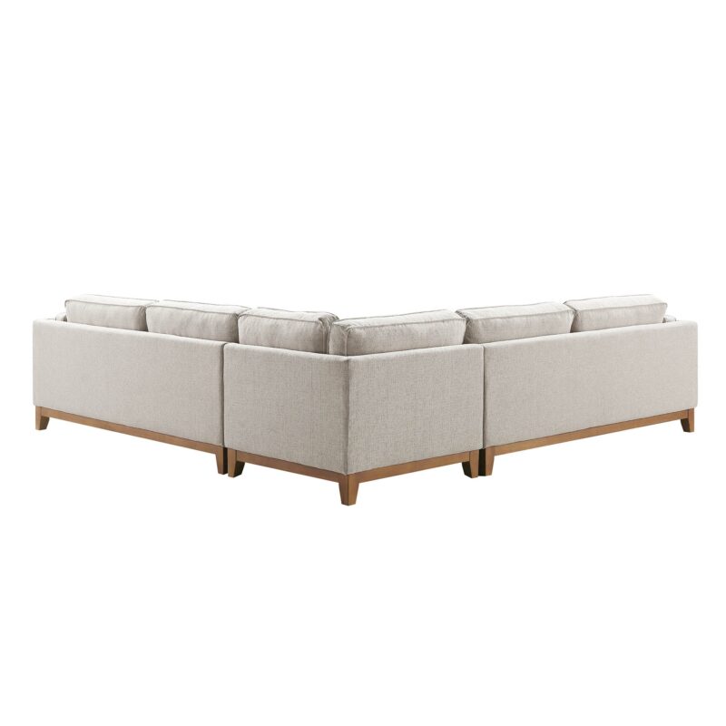 Dipley Oatmeal Woven Fabric Grande Corner Sofa - Image 10