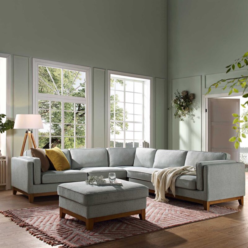 Dipley Sage Woven Fabric Grande Corner Sofa - Image 2